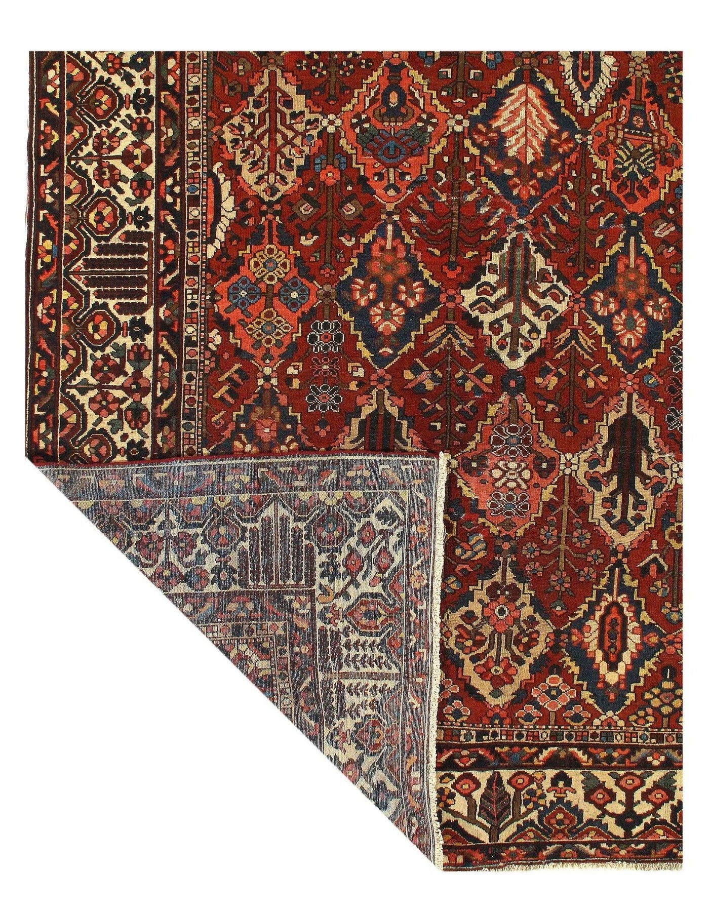 Canvello Silkroad Sami Antique Bakhtiari Rust Rug - 10'7'' X 13'8'' - Canvello