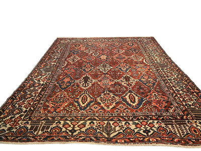 Canvello Silkroad Sami Antique Bakhtiari Rust Rug - 10'7'' X 13'8'' - Canvello