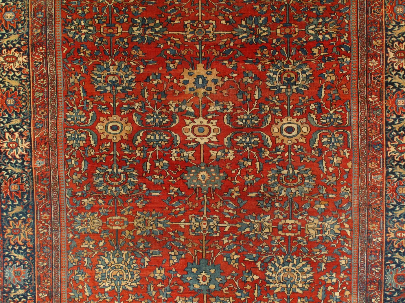 Canvello Silkroad Sarouk Green And Rust Rug - 10'3" X 17' - Canvello