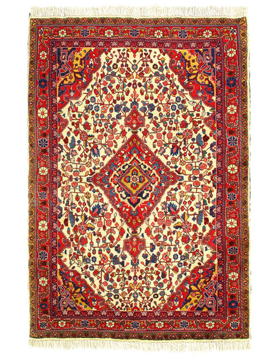 Canvello Persian Sarouk Red Vintage Rug - 3'6'' x 5''2''