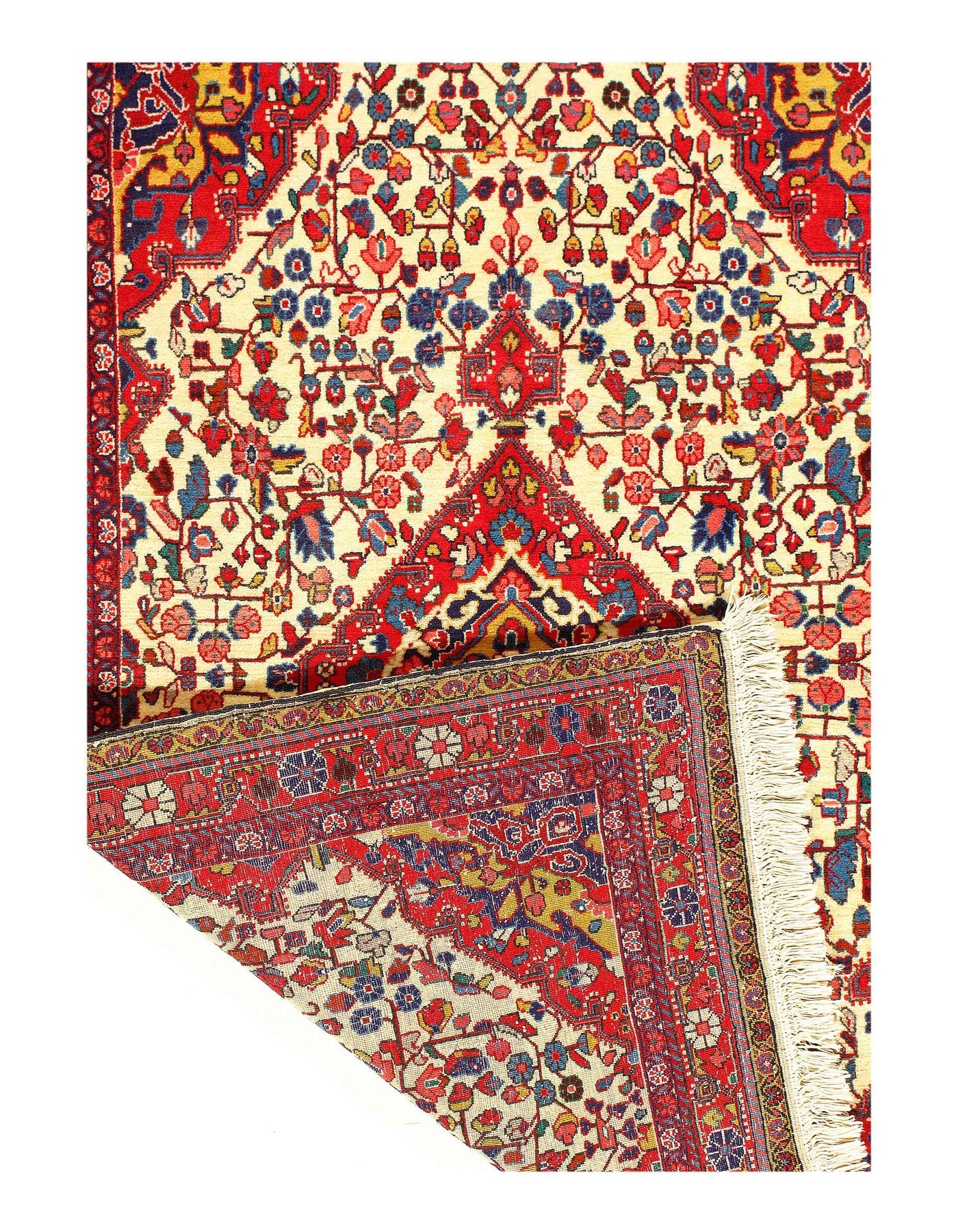 Canvello Persian Sarouk Red Vintage Rug - 3'6'' x 5''2''