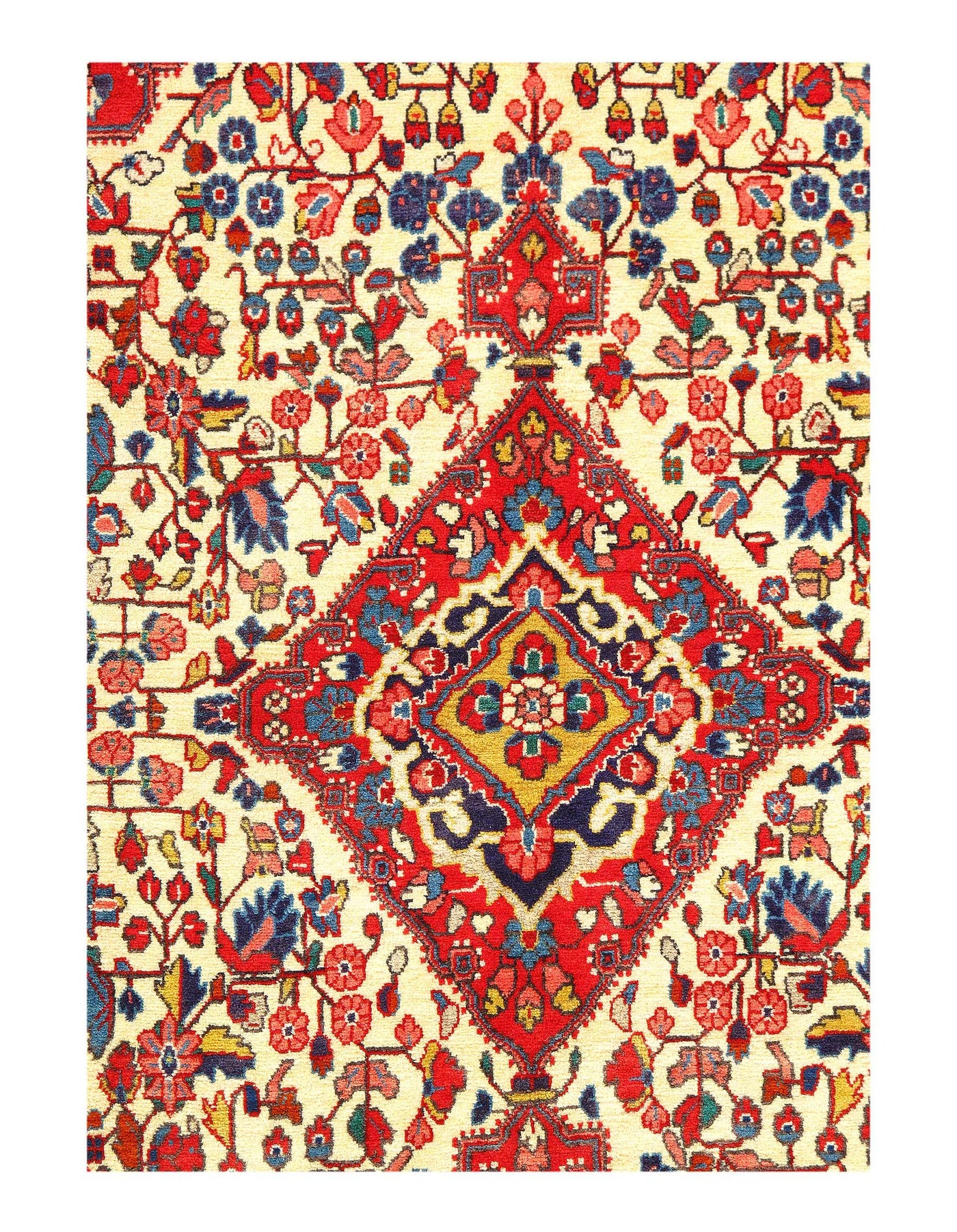 Canvello Persian Sarouk Red Vintage Rug - 3'6'' x 5''2''