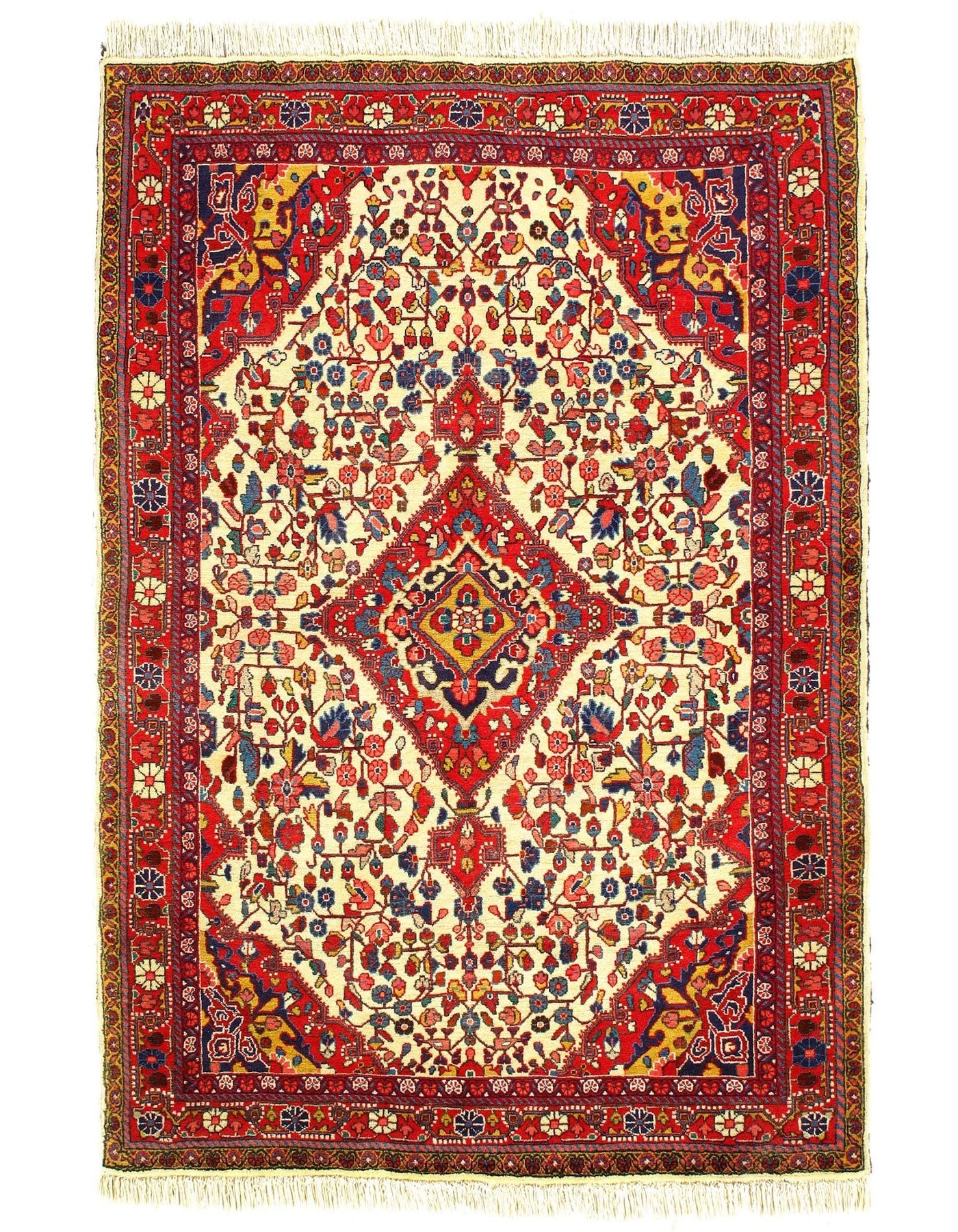 Canvello Silkroad Sarouk Red Vintage Rug - 3'6'' x 5''2'' - Canvello