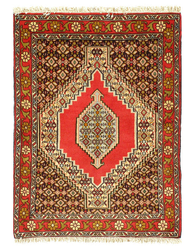 Canvello Silkroad Senneh Red And Gold Rug - 2'4" x 3'3" - Canvello