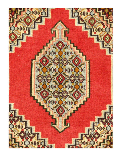 Canvello Silkroad Senneh Red And Gold Rug - 2'4" x 3'3" - Canvello