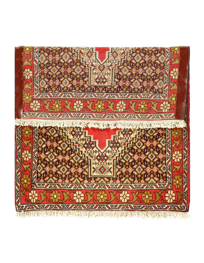 Canvello Silkroad Senneh Red And Gold Rug - 2'4" x 3'3" - Canvello