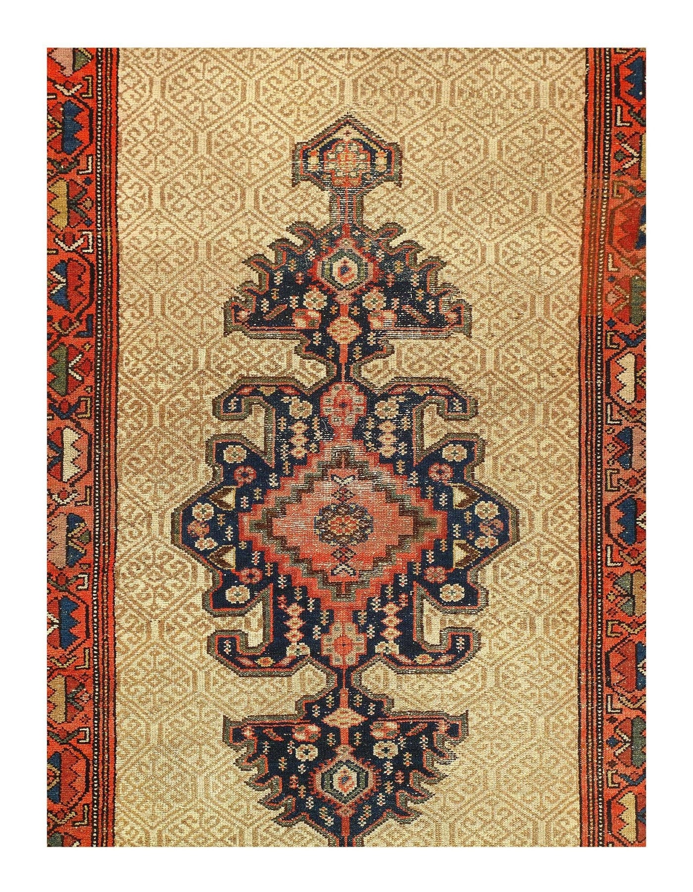 Canvello Silkroad Serab Beige Runner Rug - 3'2'' X 13'3'' - Canvello