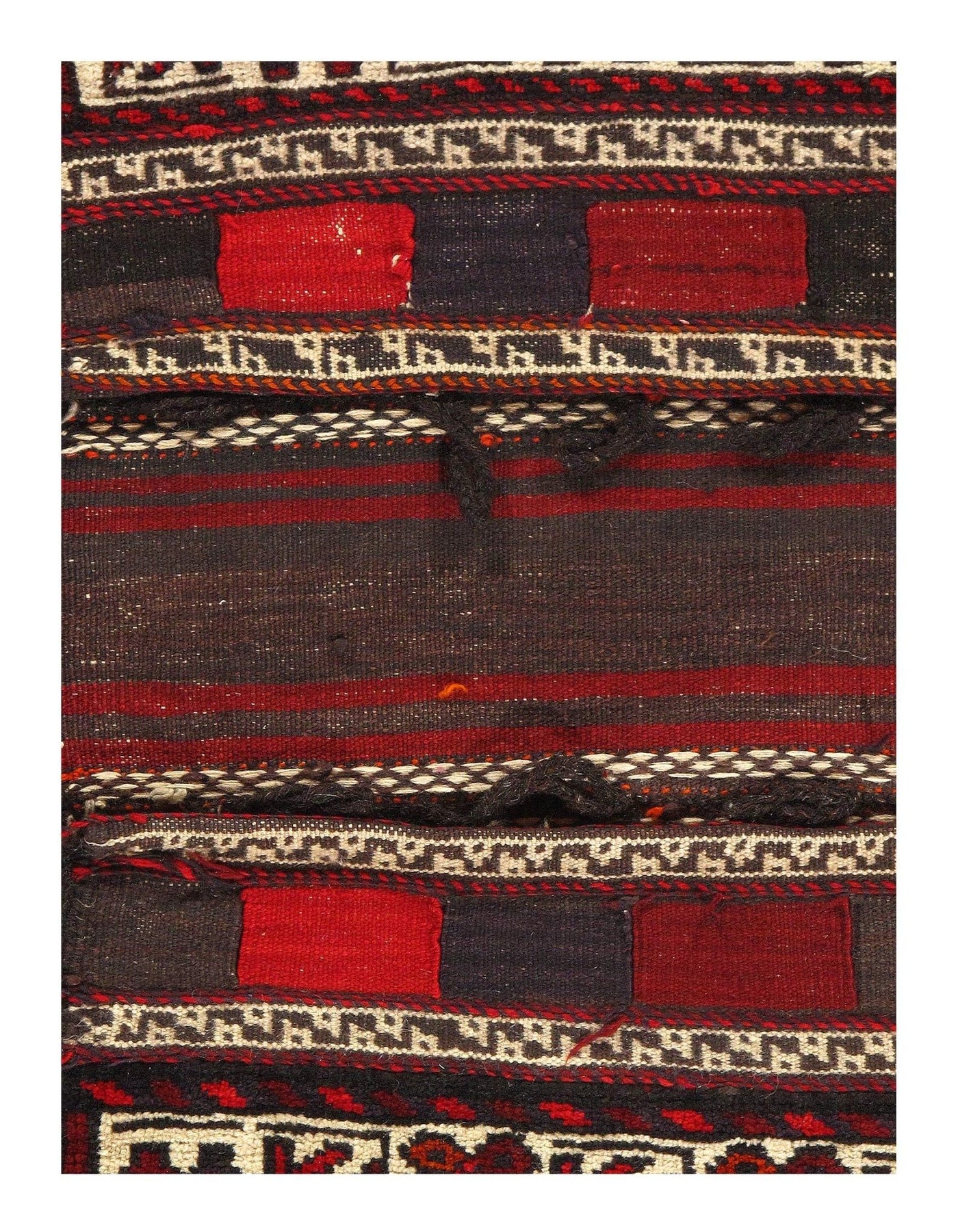 Canvello Silkroad Shiraz Black Saddle Bag Rug - 2' X 4'7'' - Canvello