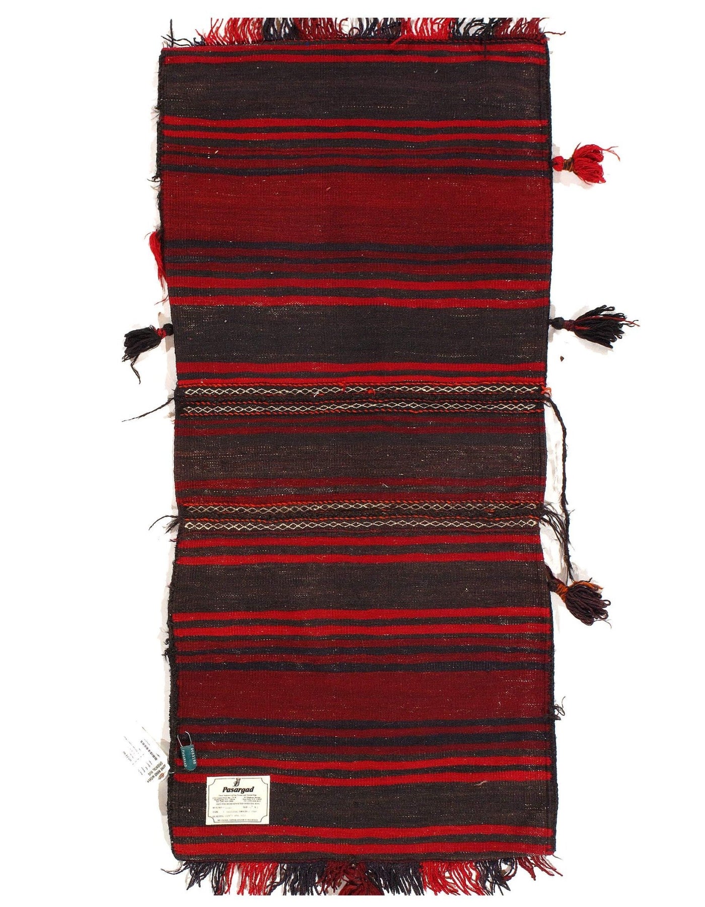 Canvello Silkroad Shiraz Black Saddle Bag Rug - 2' X 4'7'' - Canvello