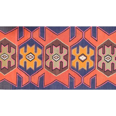 Canvello Silkroad Shiraz Blue Kilim Rugs - 5' x 9'1" - Canvello