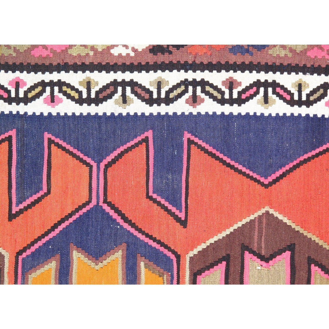 Canvello Silkroad Shiraz Blue Kilim Rugs - 5' x 9'1" - Canvello