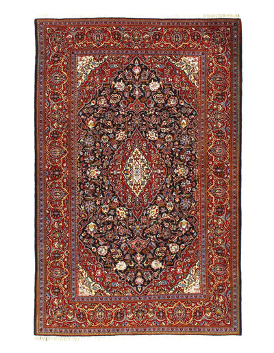 Canvello Persian Silk And Wool Kashan Rug - 4'7'' X 7'1''