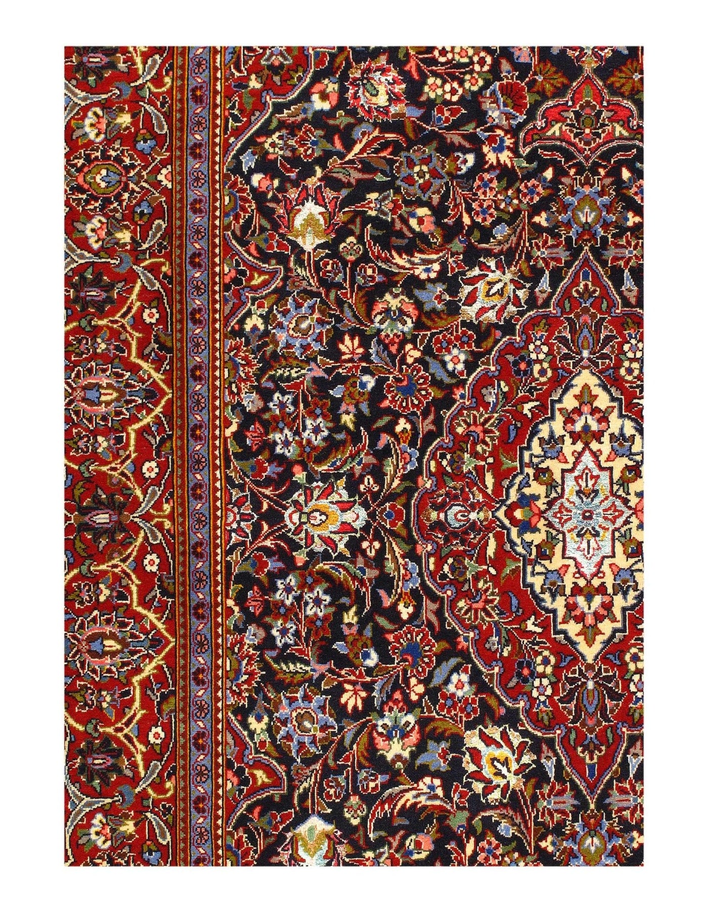 Canvello Silkroad Silk And Wool Kashan Rug - 4'7'' X 7'1'' - Canvello