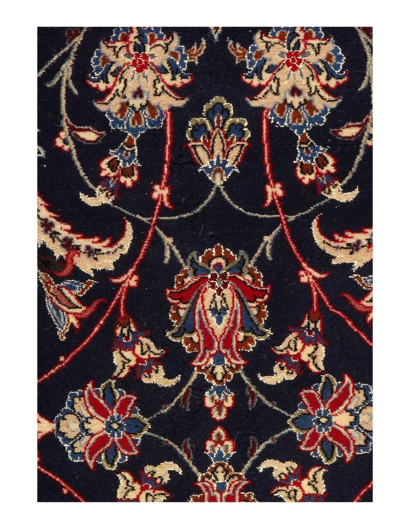 Canvello Silkroad Silk & Wool Isfahan Navy Blue Rug - 6'8'' X 10'1'' - Canvello