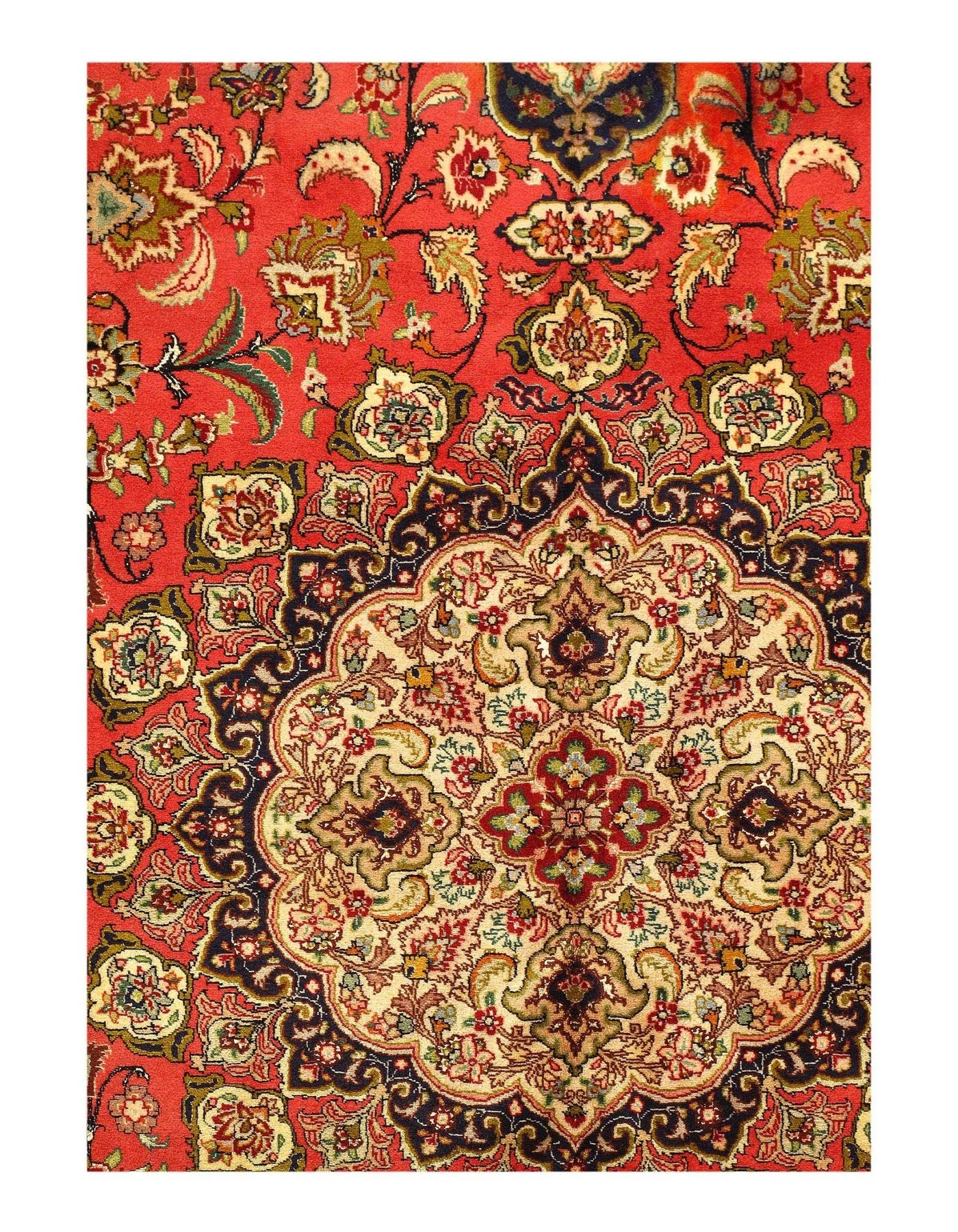 Canvello Silkroad Silk & Wool Tabriz Rust Rug - 8'2'' X 11'3'' - Canvello