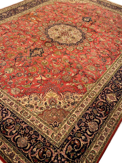 Canvello Silkroad Silk & Wool Tabriz Rust Rug - 8'2'' X 11'3'' - Canvello