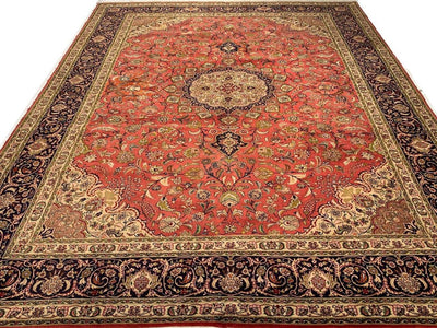 Canvello Silkroad Silk & Wool Tabriz Rust Rug - 8'2'' X 11'3'' - Canvello