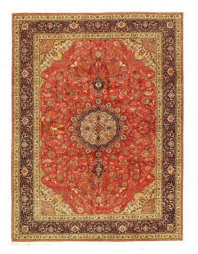 Canvello Silkroad Silk & Wool Tabriz Rust Rug - 8'2'' X 11'3'' - Canvello