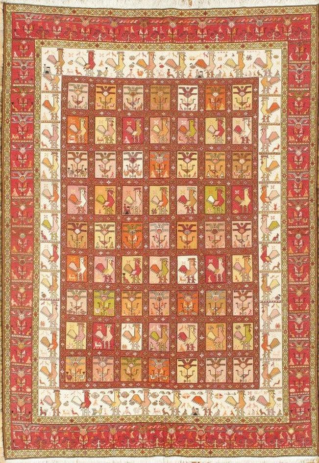 Canvello Silkroad Sumak Silk Hand Woven Rugs - 6'3" X 9'1" - Canvello