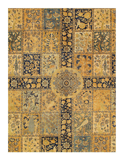 Canvello Persian Tabriz Blue And Beige Rug - 10'3'' X 13'4''