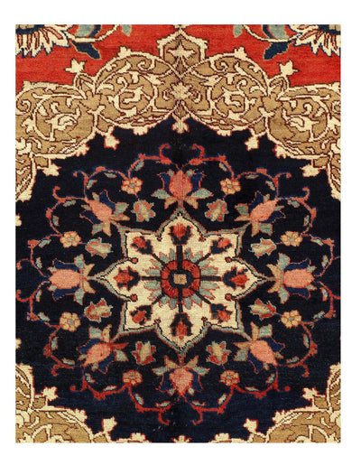 Canvello Persian Tabriz Blue And Rust Rug - 9'11'' X 13'