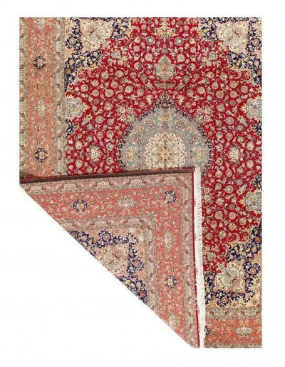 Canvello Silkroad Tabriz Brown And Red Rug - 10' X 13' - Canvello