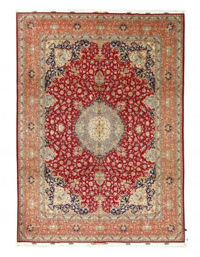 Canvello Silkroad Tabriz Brown And Red Rug - 10' X 13' - Canvello