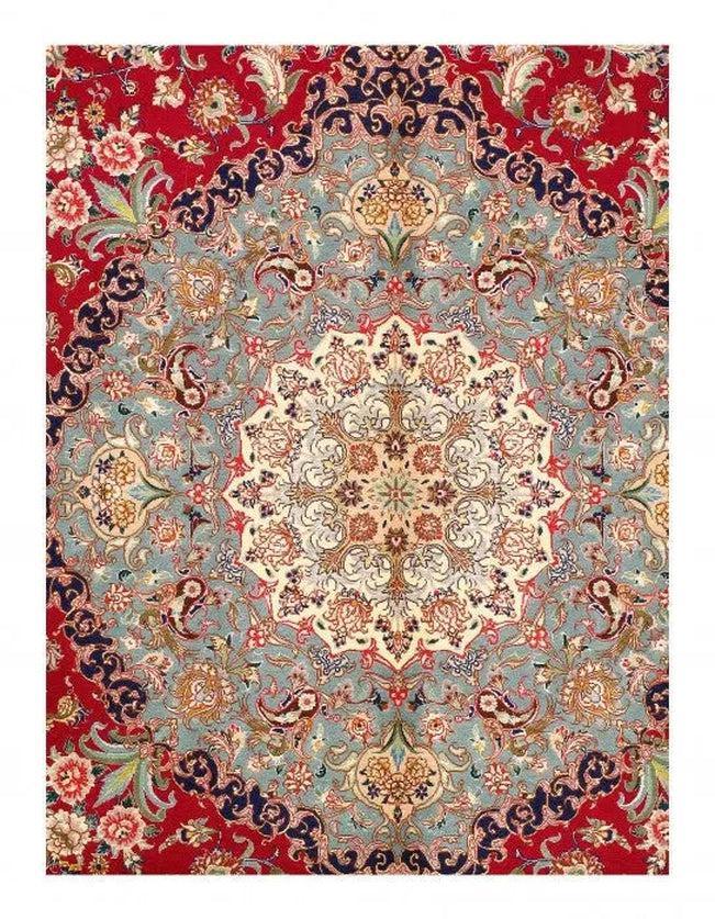 Canvello Silkroad Tabriz Brown And Red Rug - 10' X 13' - Canvello