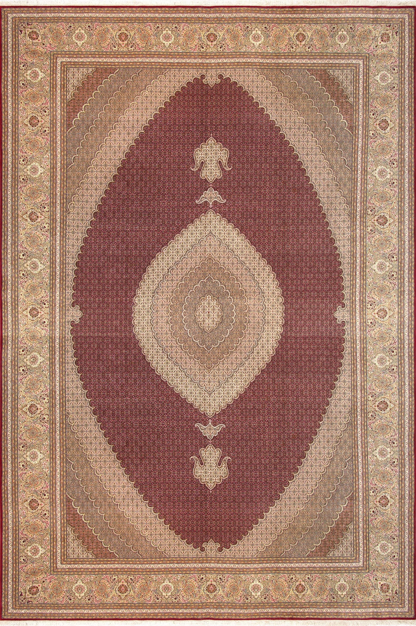 Canvello Persian Tabriz Hand Knotted Wool Rug - 11'4" X 16'7"