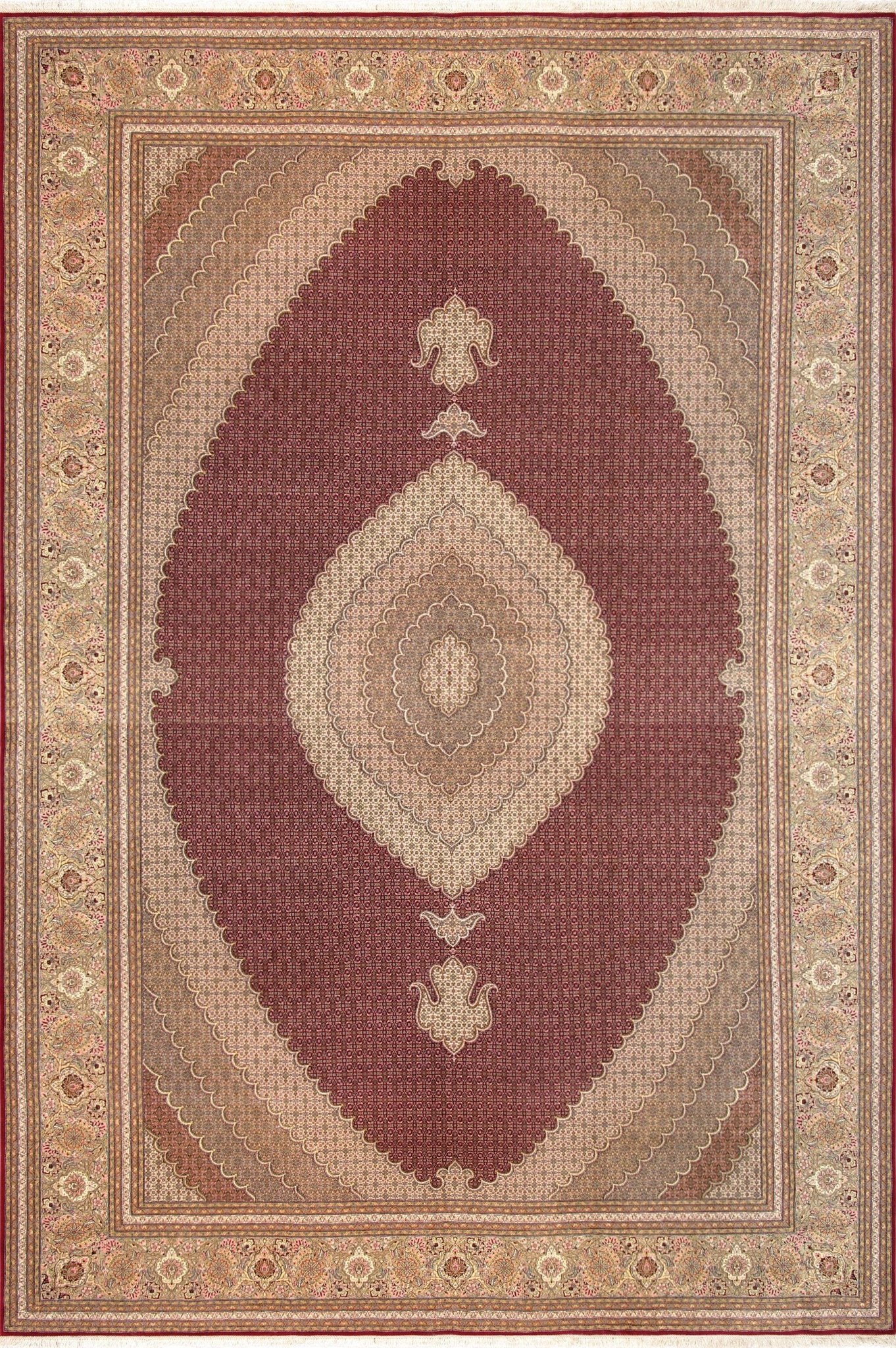 Canvello Silkroad Tabriz Hand Knotted Wool Rug - 11'4" X 16'7" - Canvello