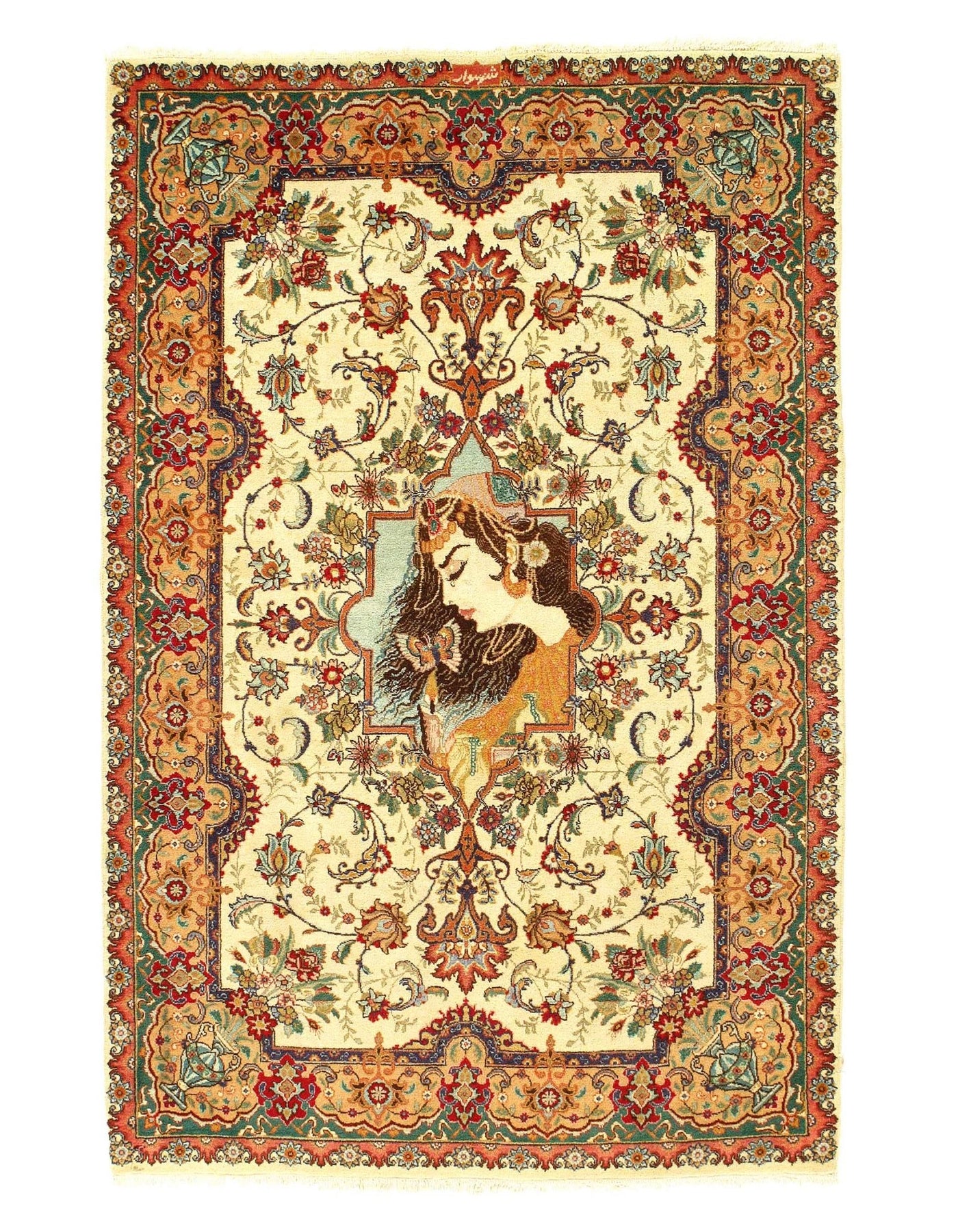 Canvello Silkroad Tabriz Modern Ivory Rug - 3'2'' X 4'11'' - Canvello