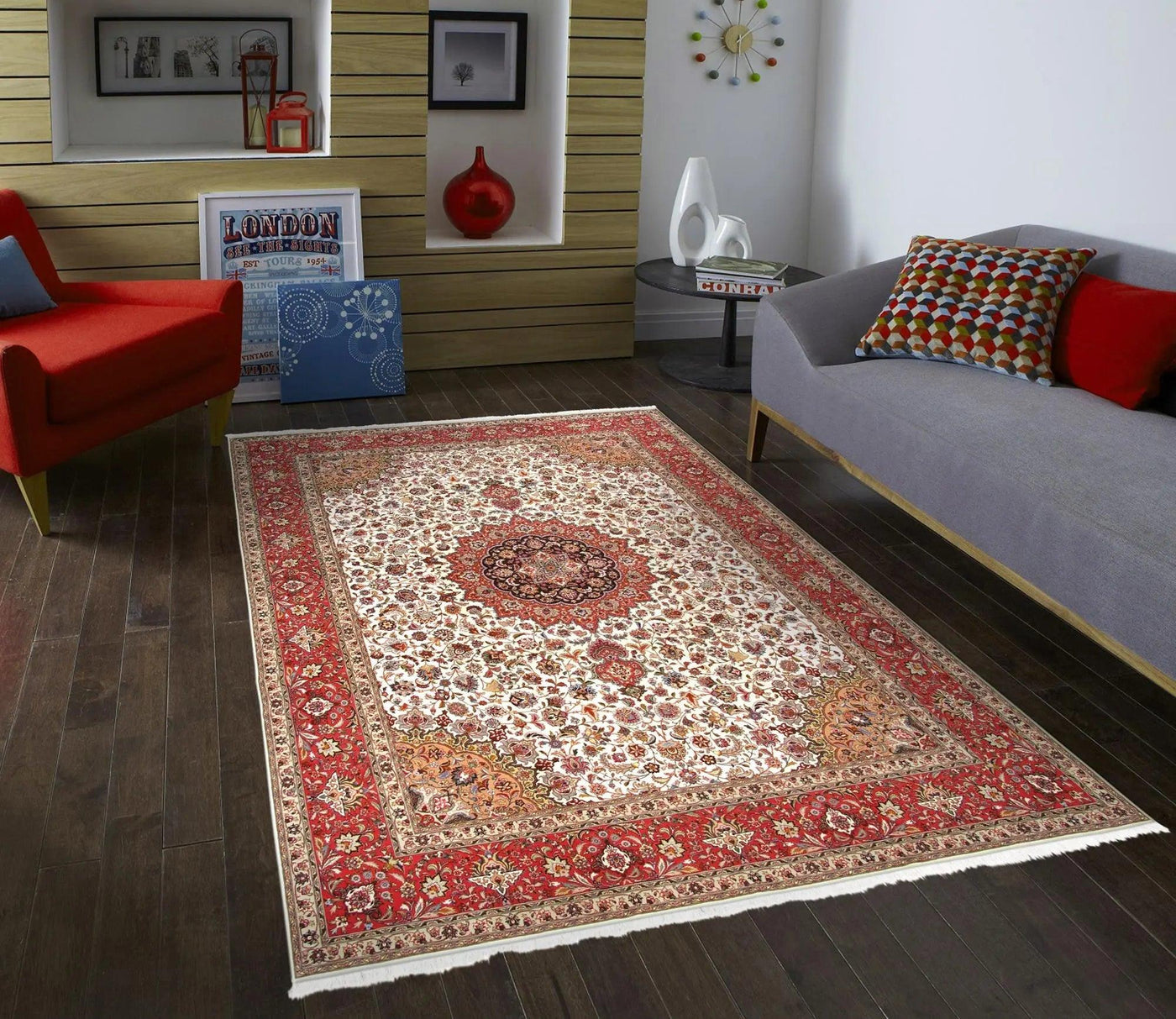 Canvello Silkroad Tabriz Modern Wool Area Rugs - 9'11" X 13' - Canvello