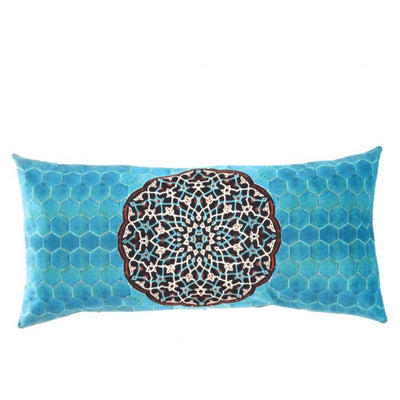 Canvello Silkroad Tile Velvet Pillow 15"X 30" - Canvello