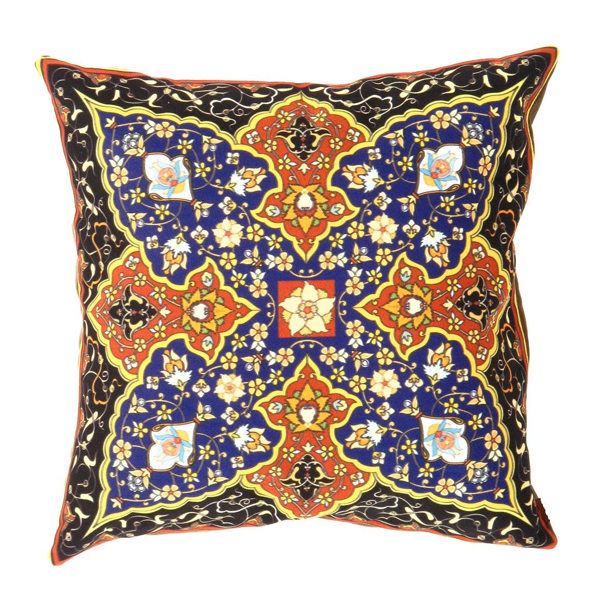 Canvello Silkroad Tile Velvet Pillow 16' X 16' - Canvello