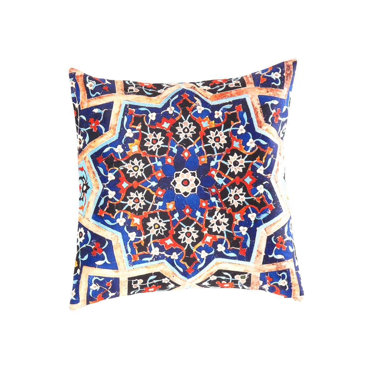 Canvello Silkroad Tile Velvet Pillow 16' X 16' - Canvello