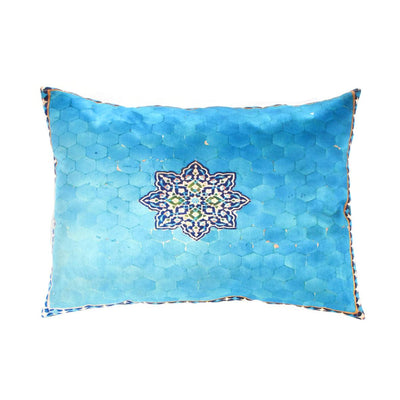 Canvello Silkroad Tile Velvet Pillow 16' X 24' - Canvello