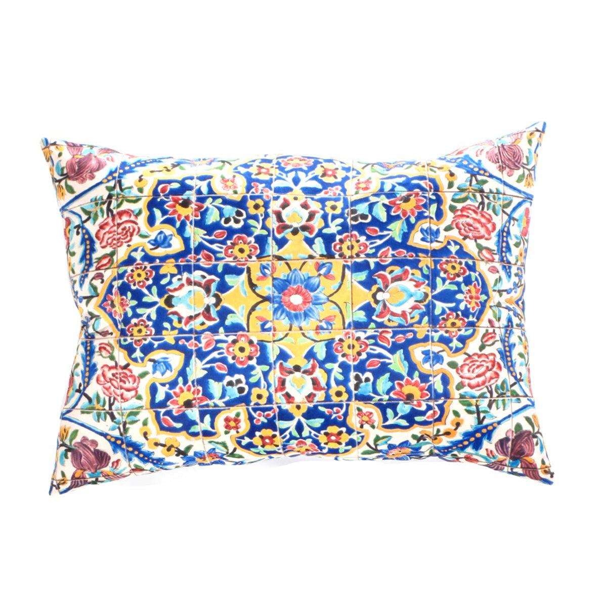 Canvello Silkroad Tile Velvet Pillow - 18' X 26' - Canvello