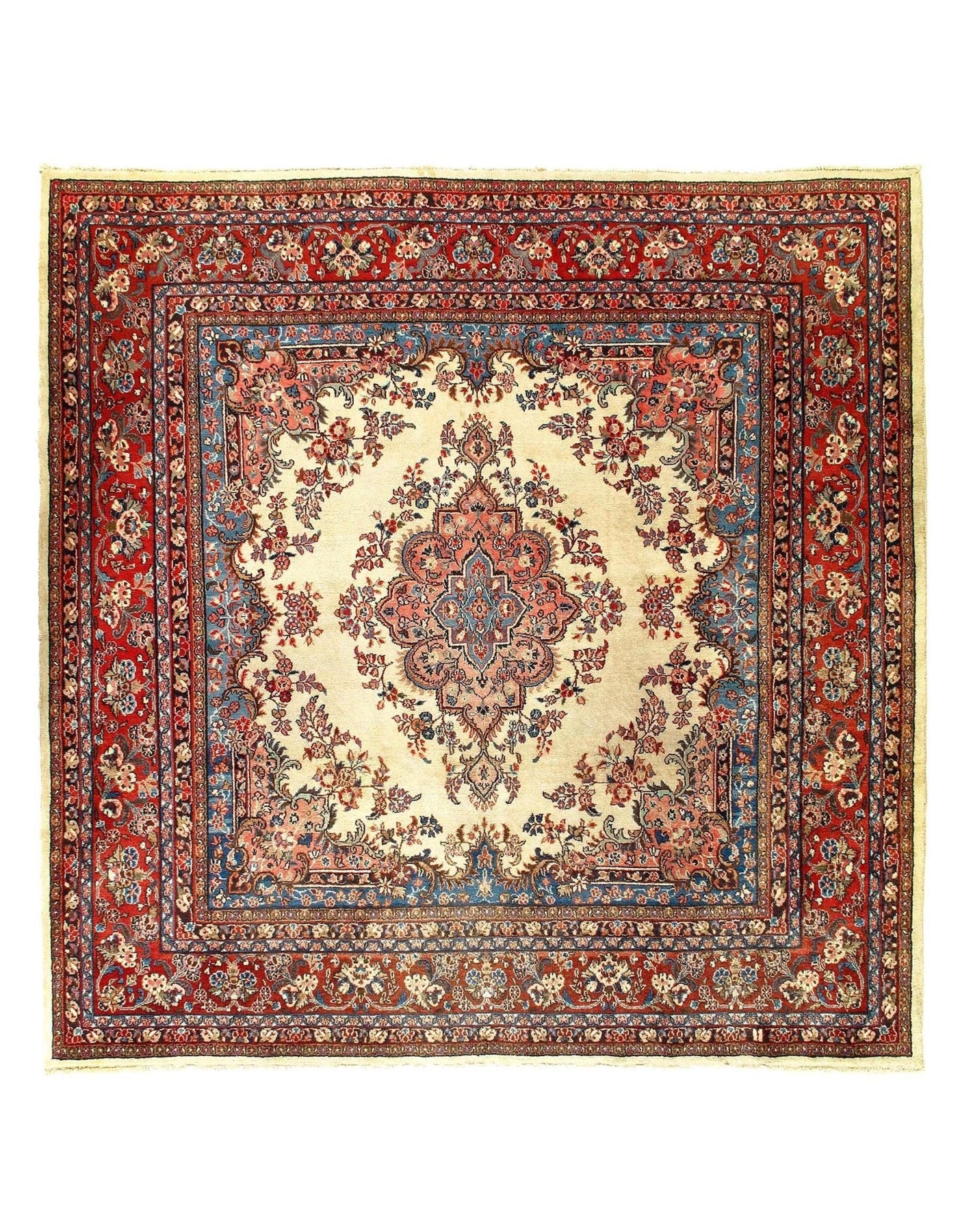 Canvello Silkroad Vintage Sarouk Square Rug - 9' X 9' - Canvello