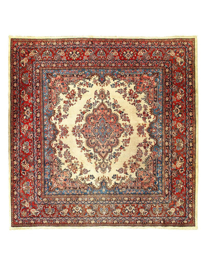 Canvello Silkroad Vintage Sarouk Square Rug - 9' X 9' - Canvello