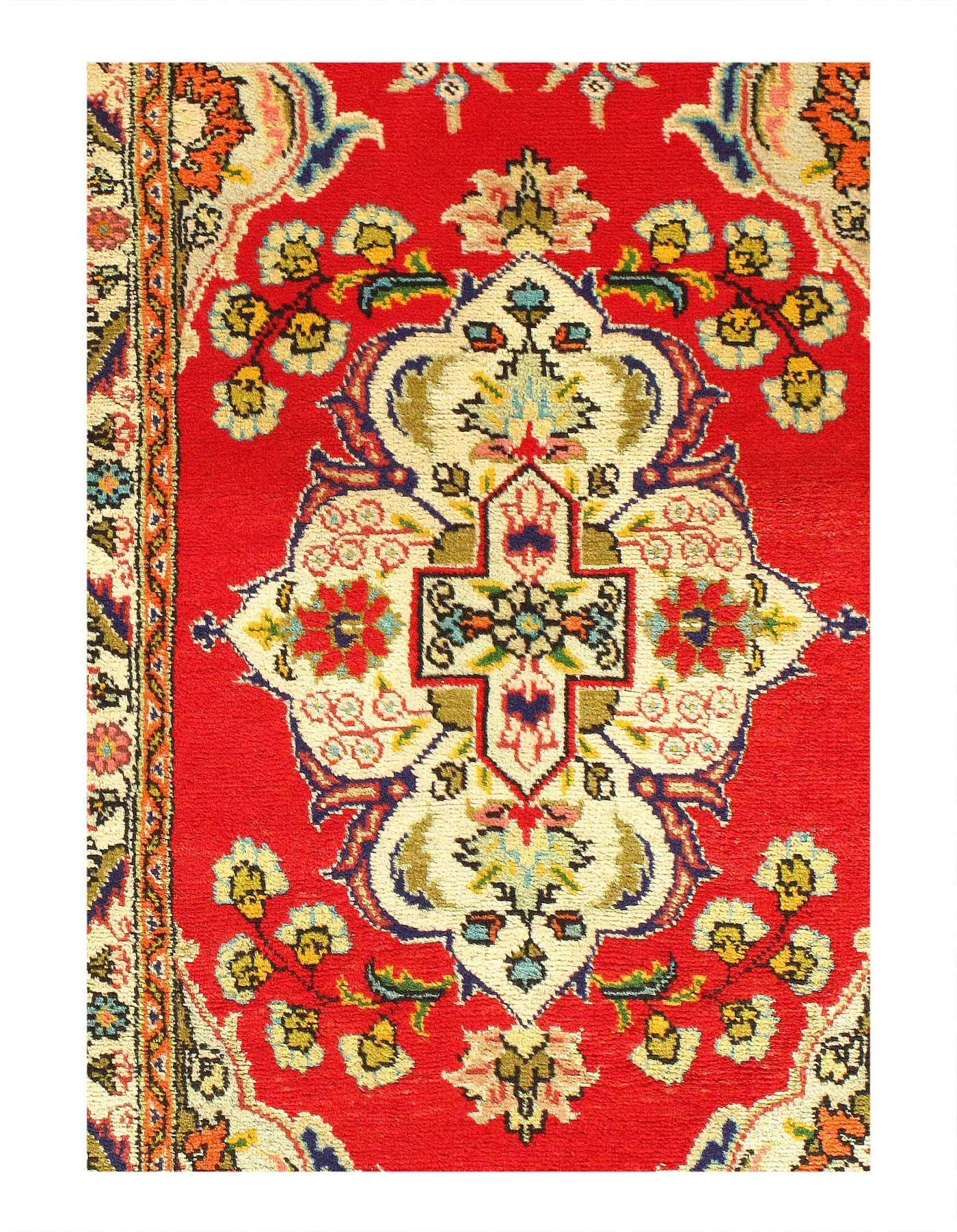 Canvello Silkroad Vintage Tabriz Red Runner Rug - 2'7'' X 11'2'' - Canvello