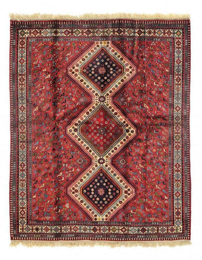 Canvello Silkroad Yalameh Blue And Red Oriental Rugs - 6' X 7' - Canvello