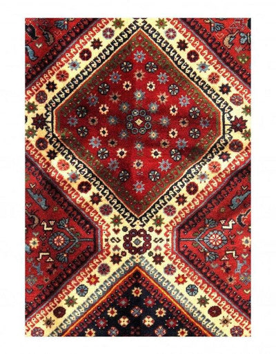 Canvello Silkroad Yalameh Blue And Red Oriental Rugs - 6' X 7' - Canvello