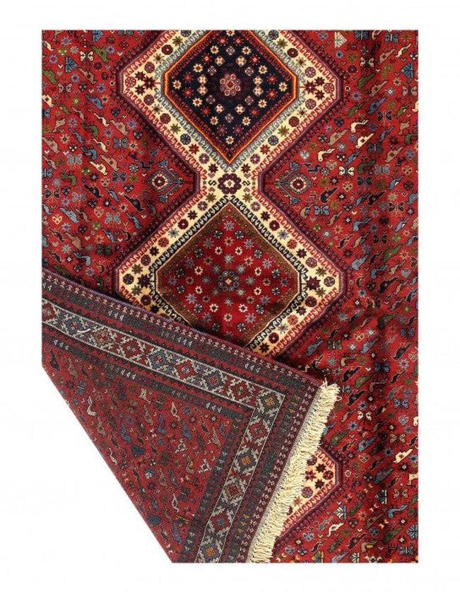 Canvello Persian Yalameh Blue And Red Oriental Rugs - 6' X 7'
