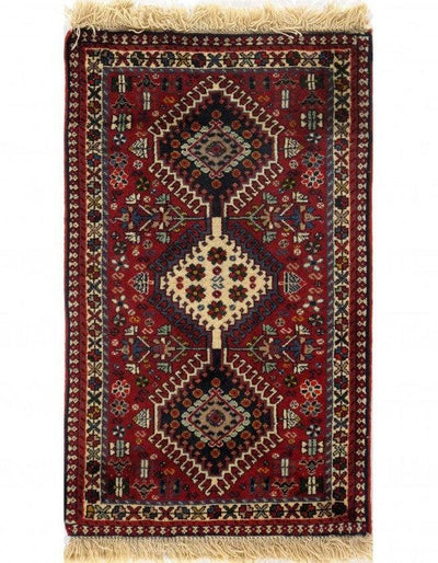 Canvello Silkroad Yalameh Blue And Red Rug - 2' X 3'3" - Canvello