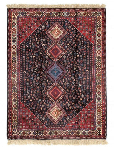 Canvello Silkroad Yalameh Blue Wool Rug - 5'7'' X 7'9'' - Canvello