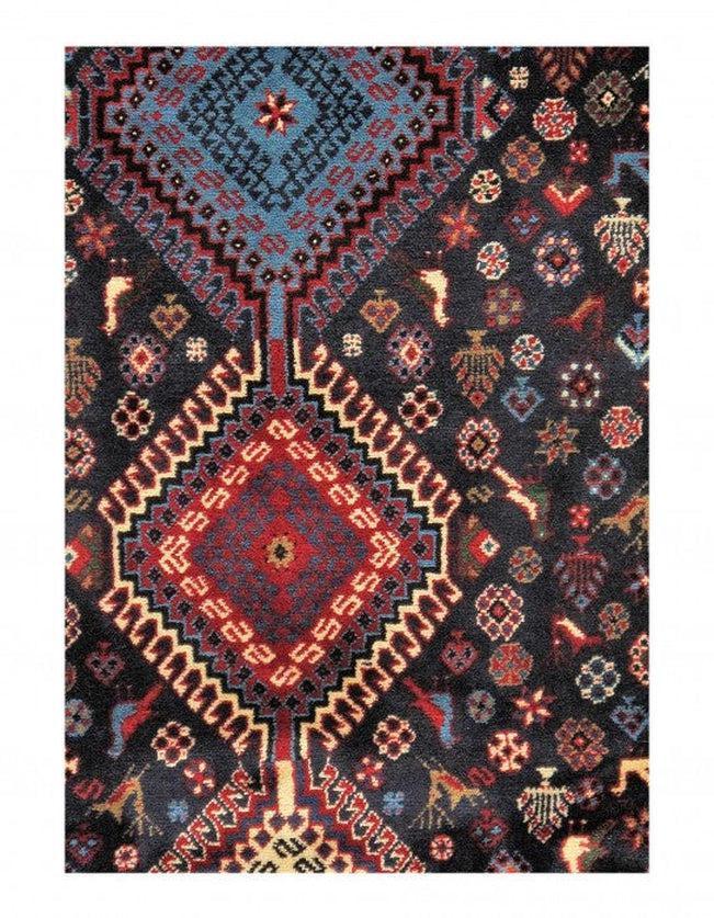 Canvello Silkroad Yalameh Blue Wool Rug - 5'7'' X 7'9'' - Canvello