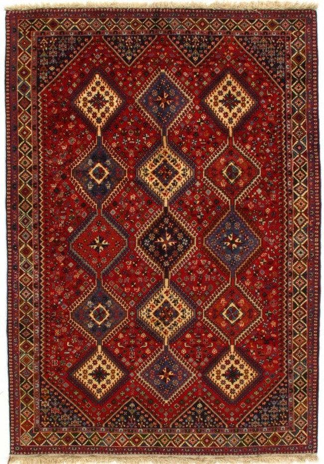 Canvello Silkroad Yalameh Navy And Red Rug - 7'x 10' - Canvello