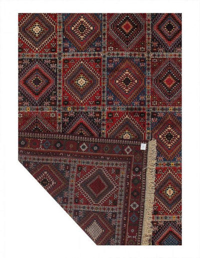 Canvello Silkroad Yalameh Red And Beige Rugs - 6'7" X 9'1" - Canvello