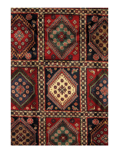 Canvello Silkroad Yalameh Red And Green Rug - 5'1'' X 8'2'' - Canvello