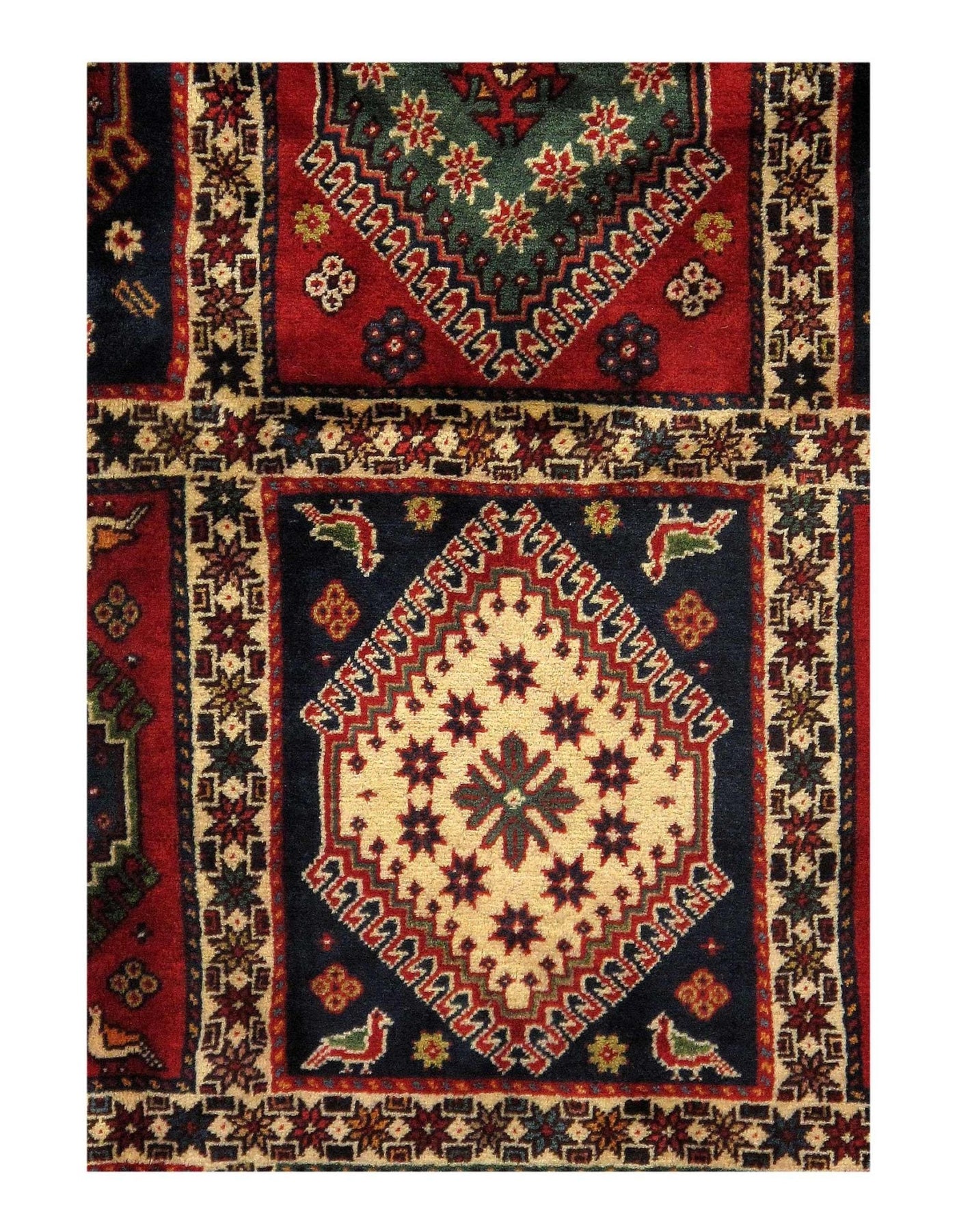 Canvello Silkroad Yalameh Red And Green Rug - 5'1'' X 8'2'' - Canvello